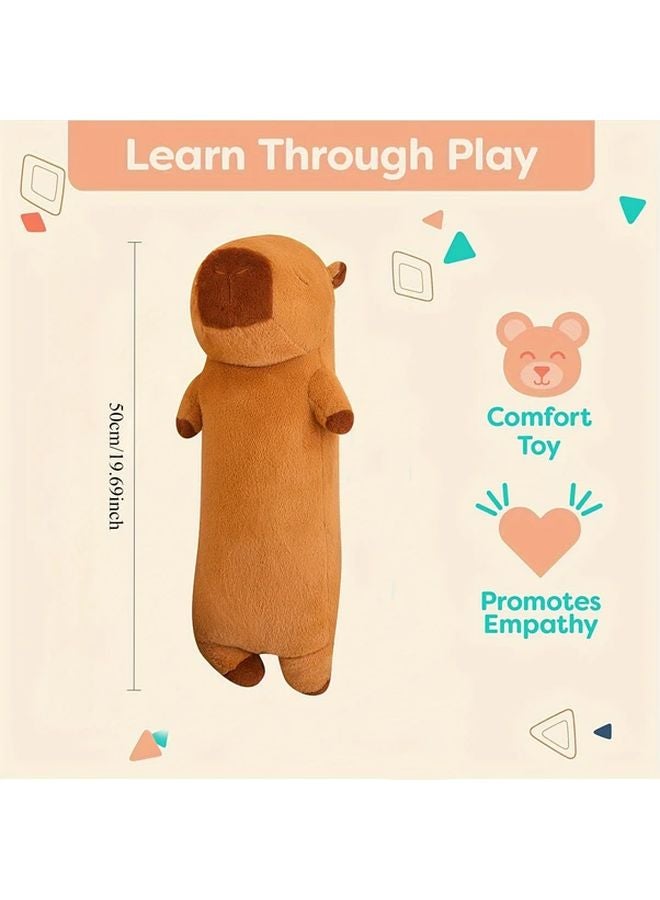 19.69 Inch Long Capybara Plush Pillow Ultra Soft Stuffed Animal Body Cushion - Image 3