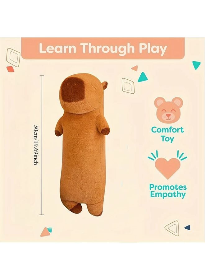19.69 Inch Long Capybara Plush Pillow Ultra Soft Stuffed Animal Body Cushion - Image 4
