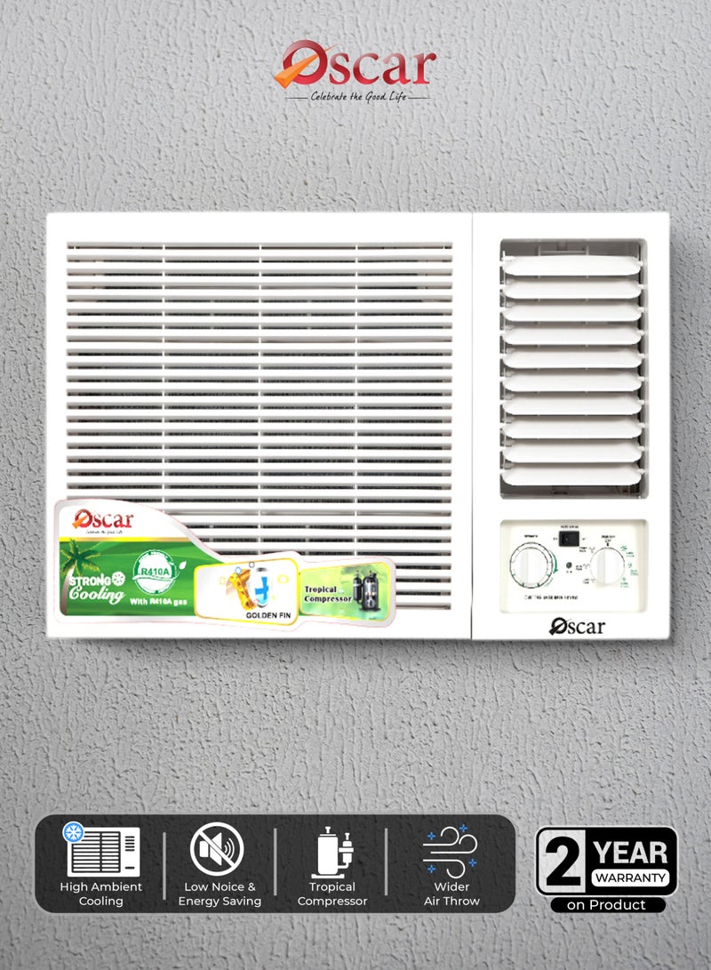 Oscar 1.5 Ton Window Air Conditioner 18000 BTU | Tropical GMCC Compressor | R410A Refrigerant | Golden Fin Anti-Corrosion Coating | High-Efficiency Cooling | OWC18KC - Image 1