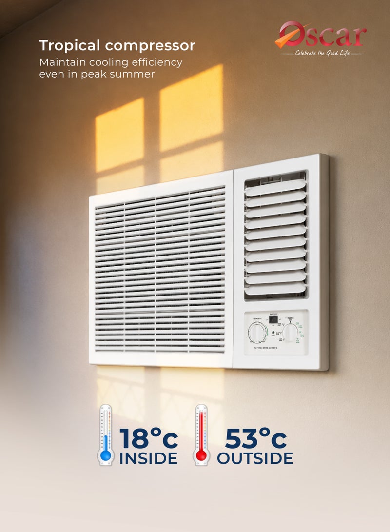 Oscar 1.5 Ton Window Air Conditioner 18000 BTU | Tropical GMCC Compressor | R410A Refrigerant | Golden Fin Anti-Corrosion Coating | High-Efficiency Cooling | OWC18KC - Image 4