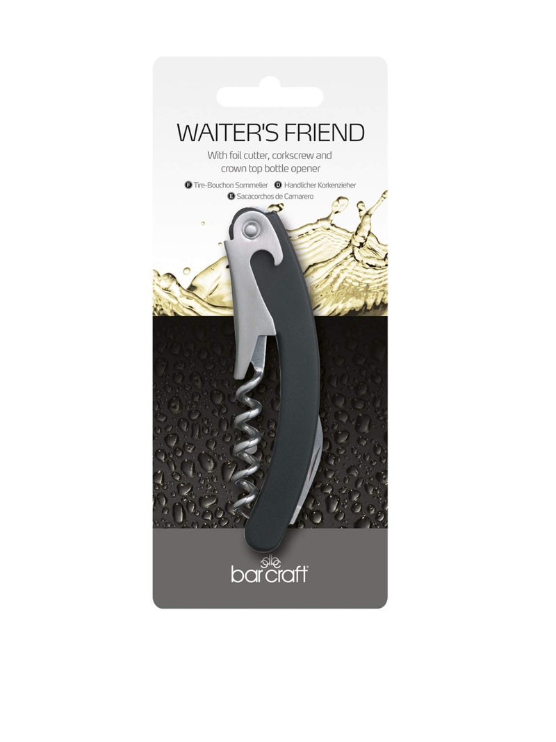 Barcraft Waiter’s Corkscrew Wine Opener – Professional Folding Wine Key with Foil Cutter & Beer Bottle Opener | KitchenCraft - Image 2
