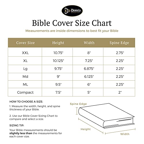 Divinity Boutique Canvas Bible Case - Black Bible Cover for Men and Women - Fabric Zippered Bag with Pockets for Compact, X-Large and XX-Large Books - Image 3