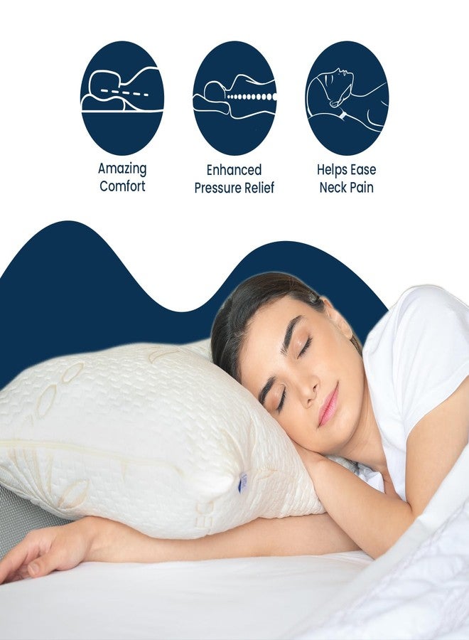 Sleepsia Shredded Bamboo Memory Foam Pillow for Neck Pain - Queen (Pack of 2) - Image 5