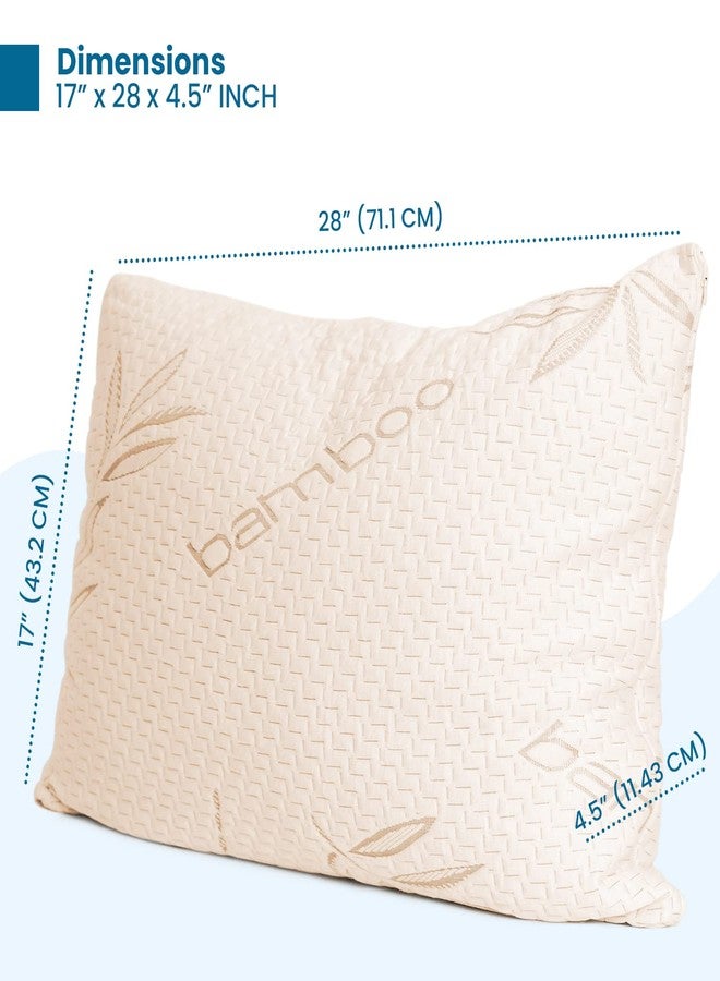 Sleepsia Shredded Bamboo Memory Foam Pillow for Neck Pain - Queen (Pack of 2) - Image 3