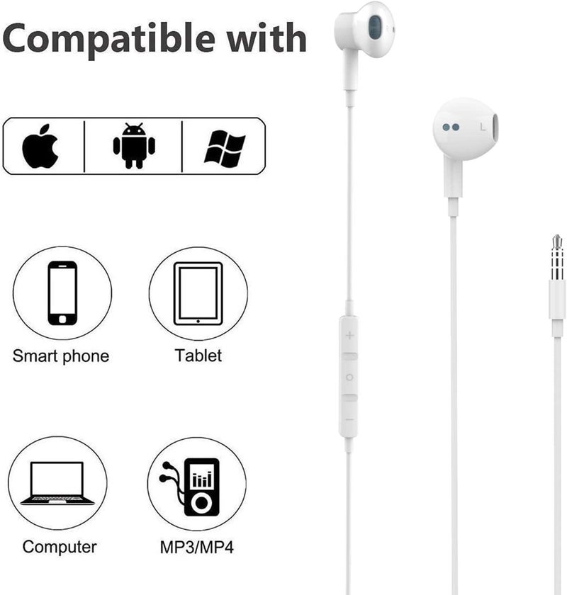 BENEWY Hi-Res Extra Bass Earbuds Noise Isolating In-Ear Headphones Wired Earbuds with Microphone for iPhone, iPod, iPad, MP3, HUAWEI, Samsung, Lightweight Earphones with Volume Control 3.5mm Jack Headphones - Image 5