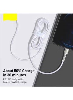 dida-cosmos TYPE C to Lightning Fast Charging Data Transfer Cable PD 20W Cafule Series Power Delivery for iPhone 2 meters White/Silver  - Image 4