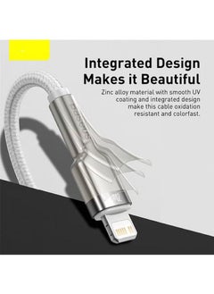 dida-cosmos TYPE C to Lightning Fast Charging Data Transfer Cable PD 20W Cafule Series Power Delivery for iPhone 2 meters White/Silver  - Image 3