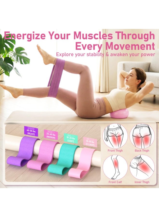 Bukela Pilates Essentials Kit for Women - Better Yoga Pilates Kit for Home Workouts with Pilates Ring and Ball Set, Booty Bands, Figure 8 Resistance Band, Yoga Bands for Stretching - Image 4