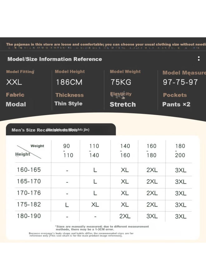 XULEN Xuanliang Modal Men's Summer Thin Short Sleeve Shorts Ice Silk Cooling Homewear Set - Image 3