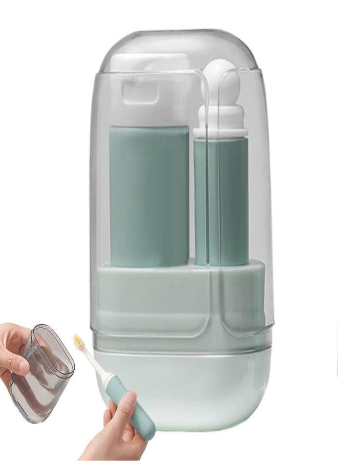 JELVI 3 in 1 Travel Toothbrush Set | Toothbrush Holder Plastic 3 in 1 Portable Travel Toiletry Set, Foldable Toothbrush and Cup Combo with Toothpaste Holder for Travel and Home Use - Image 3