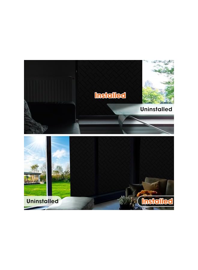 The Bros 100% Blackout Window Film, Sun Blocking Window Privacy Film, Darkening Privacy Window Blackout Cover Static Cling, No Glue Anti Glare for Home Removable - Image 5