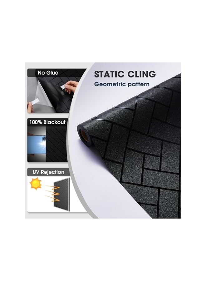 The Bros 100% Blackout Window Film, Sun Blocking Window Privacy Film, Darkening Privacy Window Blackout Cover Static Cling, No Glue Anti Glare for Home Removable - Image 2
