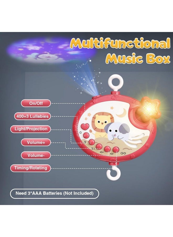 Mini Tudou - Baby Crib Mobile With Music And Lights,360°Rotation Remote Control Musical Mobile For Crib With 400 Lullabies,Projection Night Light And Chewable Rattle Toy,Crib Mobile For Girls And Boys - Image 1