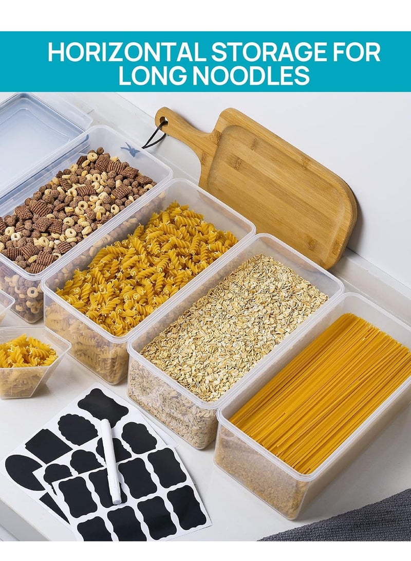 Bukela 4PCS Airtight Food Storage Containers with Lids, Pasta organizer with Measuring Cups and Label, BPA Free Air Tight House Kitchen Pantry Organization and Storage (3.2L) - Image 2