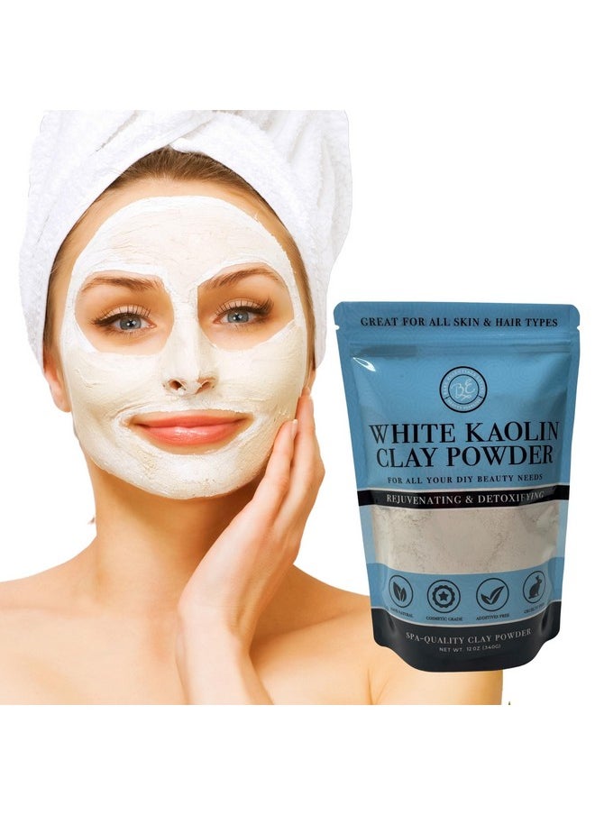 Bare Essentials Living - Are Essentials Living Kaolin White Clay 12 Oz Powder 100% Natural For Making Diy Spa Mud Mask For Face/Facial Hair Body Soap Deodorant Bath Bomb Talc Setting Makeup And Lotion - Image 1