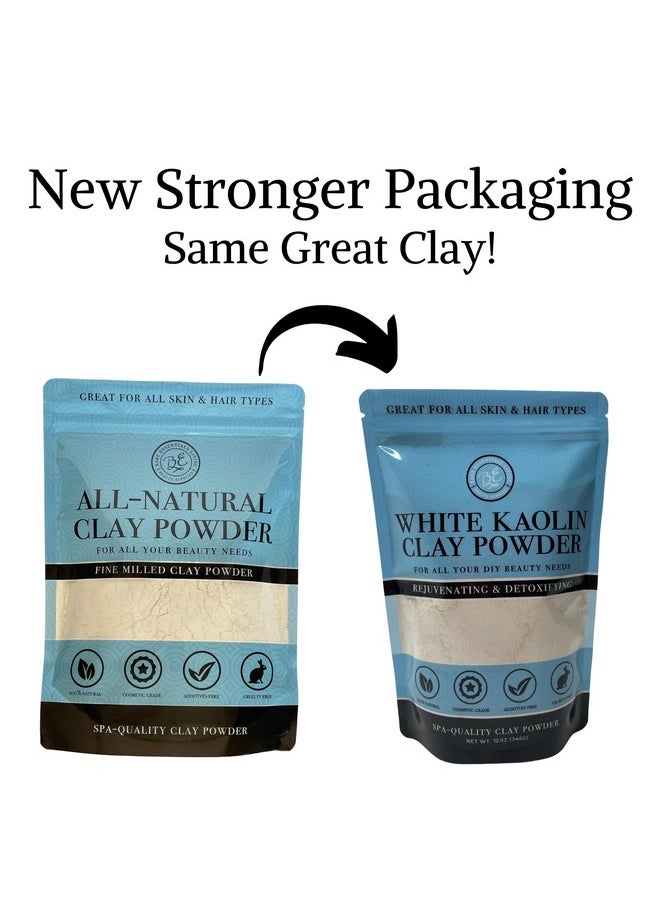 Bare Essentials Living - Are Essentials Living Kaolin White Clay 12 Oz Powder 100% Natural For Making Diy Spa Mud Mask For Face/Facial Hair Body Soap Deodorant Bath Bomb Talc Setting Makeup And Lotion - Image 1