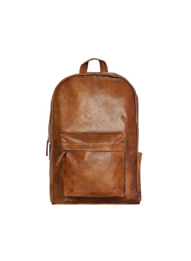 jaald 18" Brown Leather Backpack Vintage Rucksack Laptop Bag Water Resistant Casual Daypack College Bookbag Comfortable Lightweight Travel Backpack Hiking/Picnic Bag for Men - Image 1