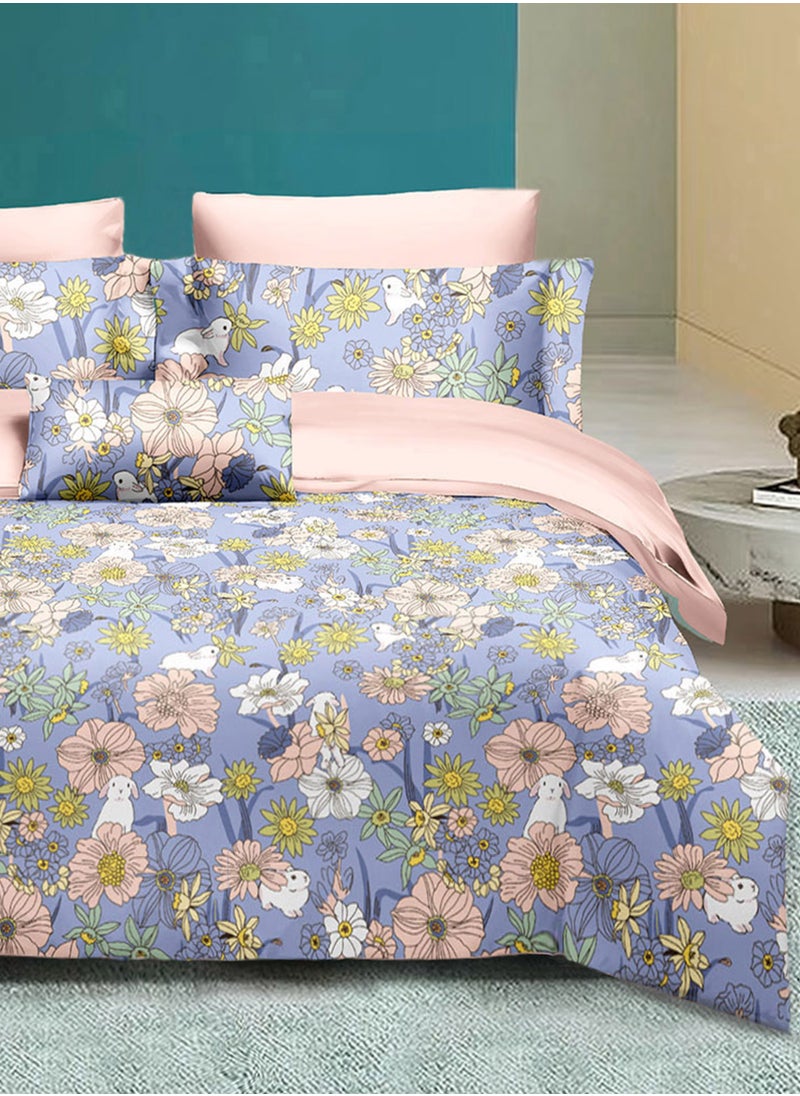 Master Home Textile Master Home Textile Velvet  Printed Comforter Sets, 4 Pcs Single Size, Fits 120 x 200 cm Single Size Bed, Soft, Warm  - Image 1
