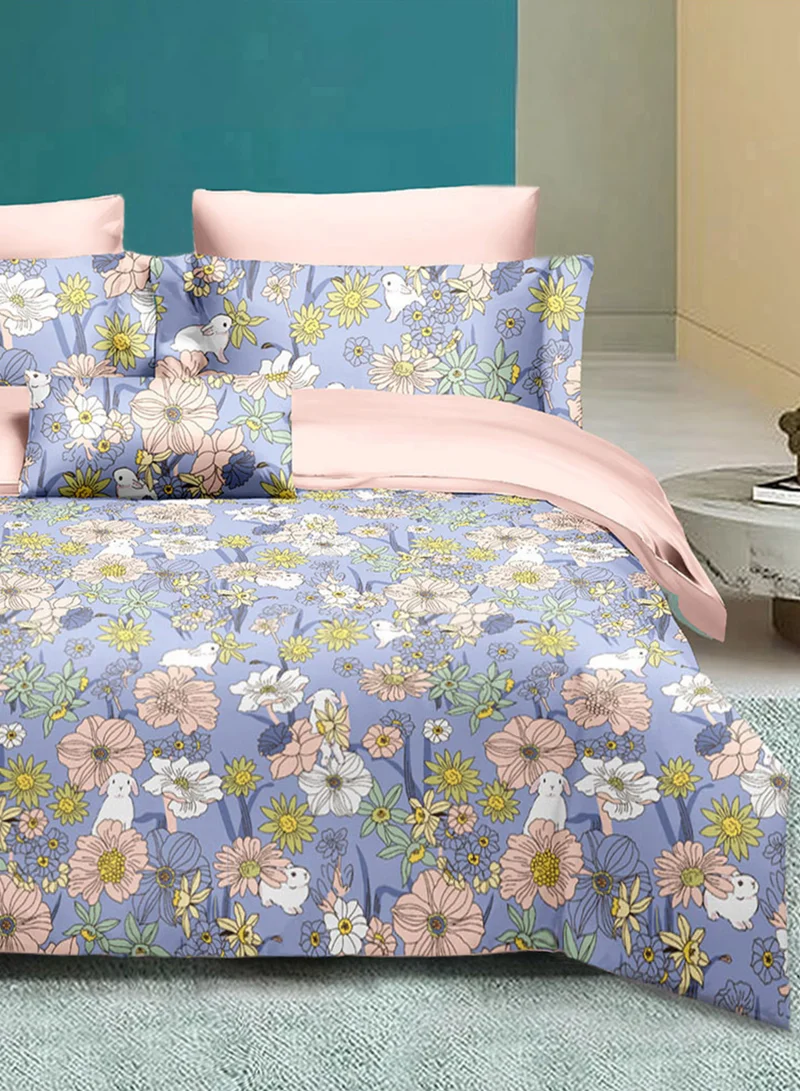 سيد المنسوجات المنزلية طقم لحاف مخملي مزخرف من ماستر هوم، 4 قطع مقاس كوين، يناسب سرير كوين مقاس 160 × 200 سم، ناعم ودافئ