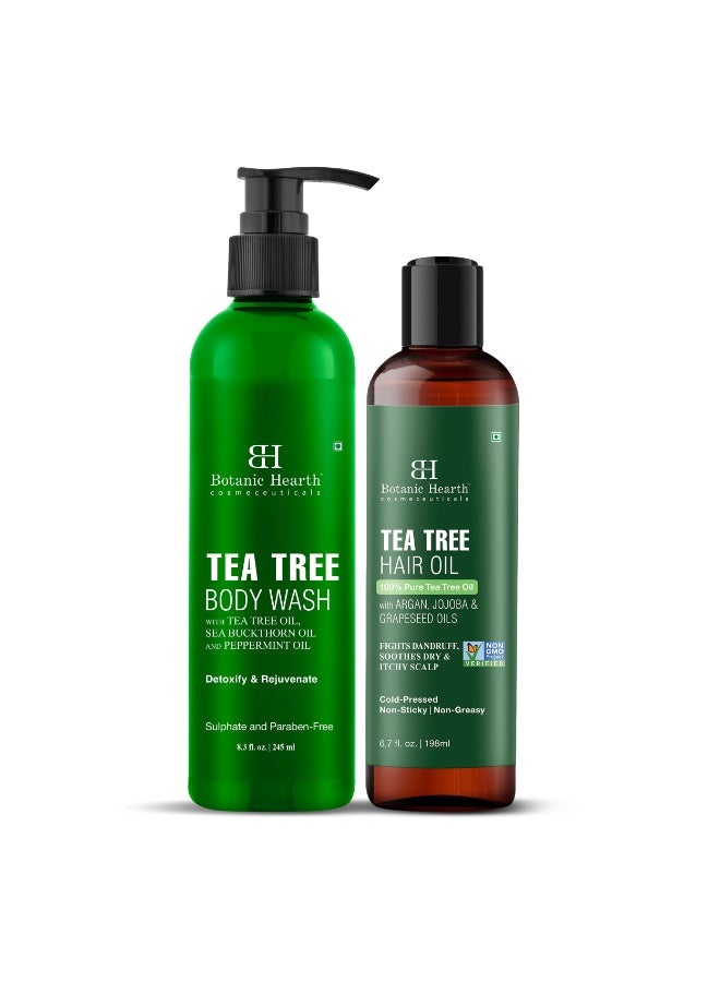 Combo of Tea Tree Body Wash 245 ML and Tea Tree Hair Oil 198 ML