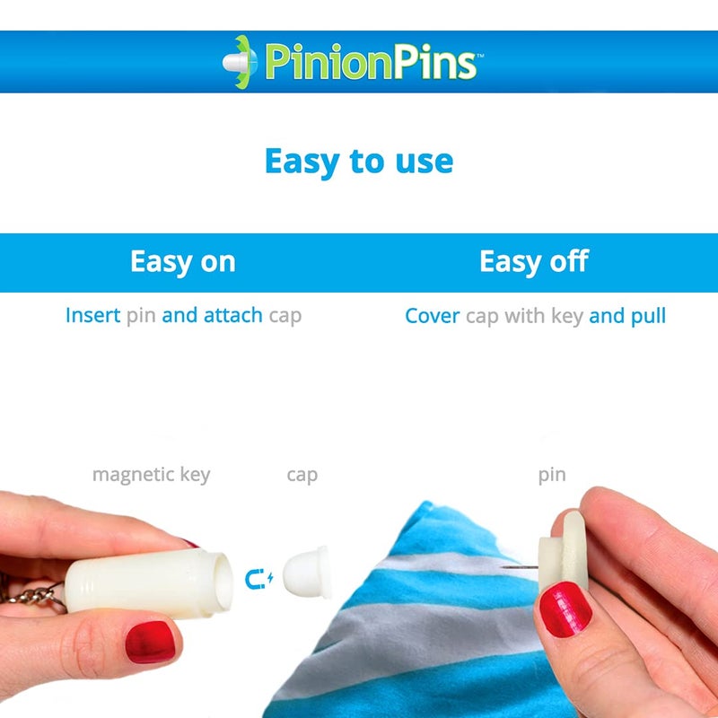 Pinion Pins PinionPins White Magnetic Duvet Clips with Magnetic Key for Easy Removal. Pack of 8 Comforter Fasteners That are Safe Locking and Holds up to 10lbs  - Image 5