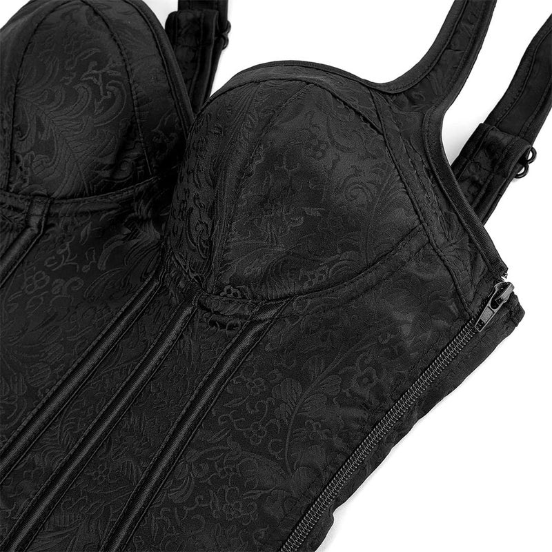Kranchungel Renaissance Corset Top for Women: Corset with Straps Bustier Themed Parties Costumes for Historical Reenactors Large Black - Image 5