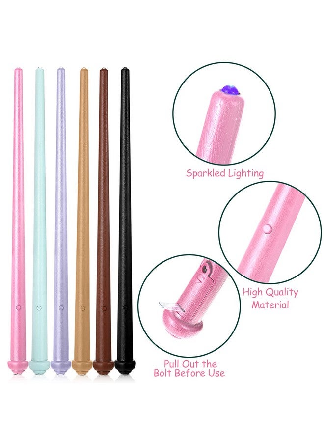 سكايليتي 6 قطع من عصا الإضاءة السحرية والضوء والصوت، عصا المعالج المضيئة، عصا الساحرة، عصا الجنية، إكسسوار أزياء حفلات أعياد الميلاد، لحفلات الهالوين التنكرية، 6 ألوان متنوعة - Image 3