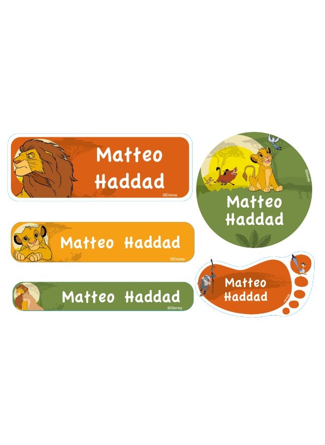 Essmak Disney Personalized Waterproof Name Labels for Kids – Set of 74 Custom Stickers for School Supplies, Lunch Boxes, Clothes and Toys  - Image 1