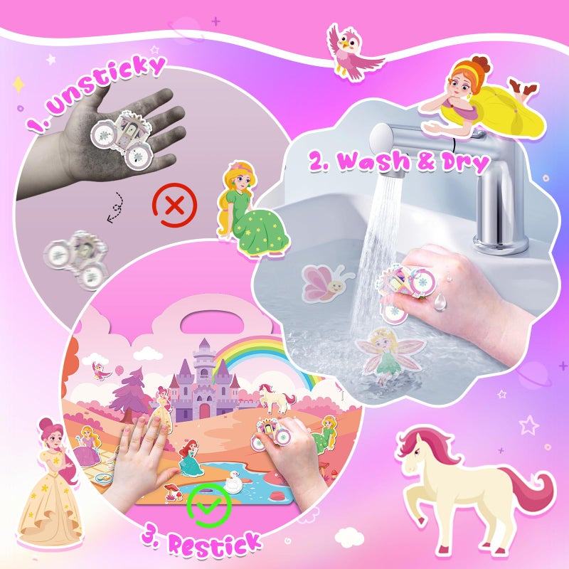 Lerifer Sticker Books for Toddlers 2-4 Years, 5 Sets Reusable Sticker Books for Toddlers 1-3, Jelly Toddler Stickers Travel Toys for Ages 2+ Kids Boys Girls, Encourages Creativity, Focus, Fine Motor Skills - Image 4