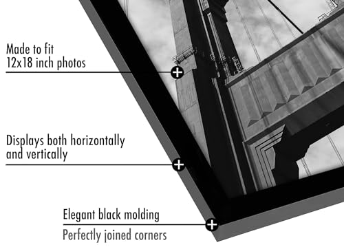 Americanflat 12x18 Poster Frame with Polished Plexiglass - Set of 5 - Galleria Collection - Picture Frames for Wall Display - Black - Image 4