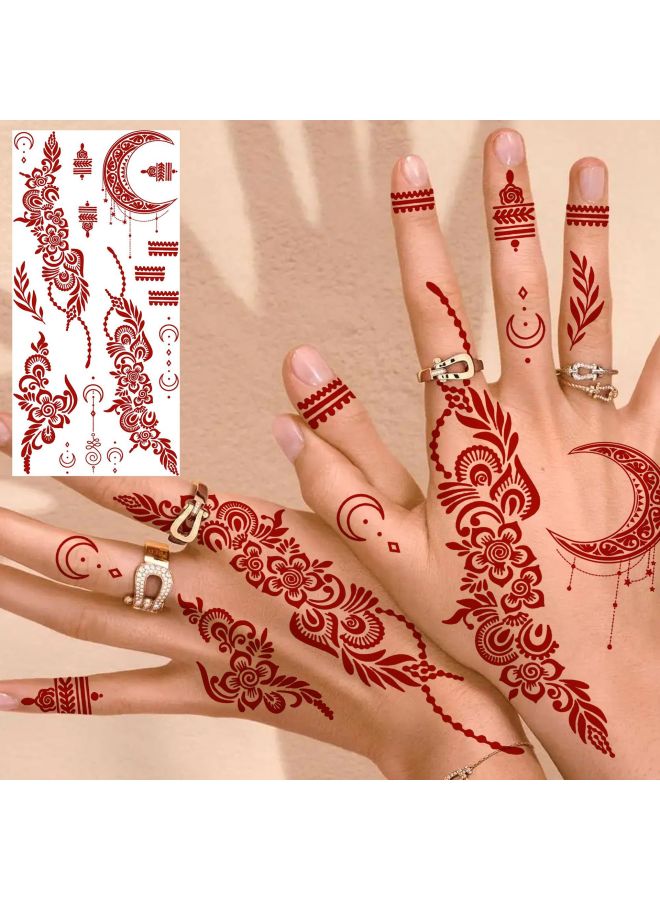 Mehendi Stickers Henna Mehendi stencil Tattoo Sticker for Hands Temporary Waterproof Mehndi Tattoo Body Art for Women & Girls - Image 5