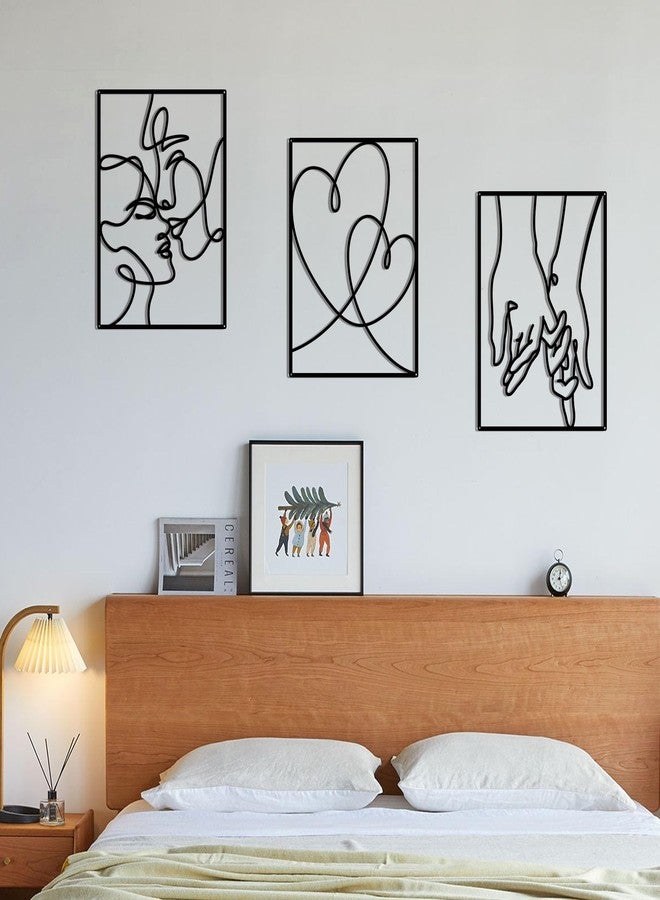 OYEFLY 3 Pcs Metal Minimalist Line Wall Art,Black Metal Wall Decor (Black) - Image 5