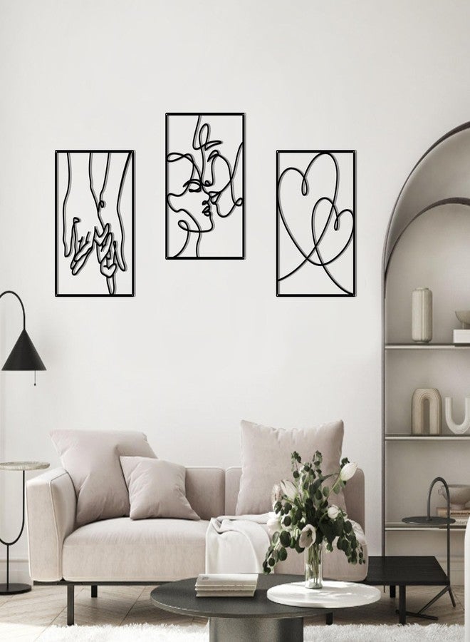 OYEFLY 3 Pcs Metal Minimalist Line Wall Art,Black Metal Wall Decor (Black) - Image 4
