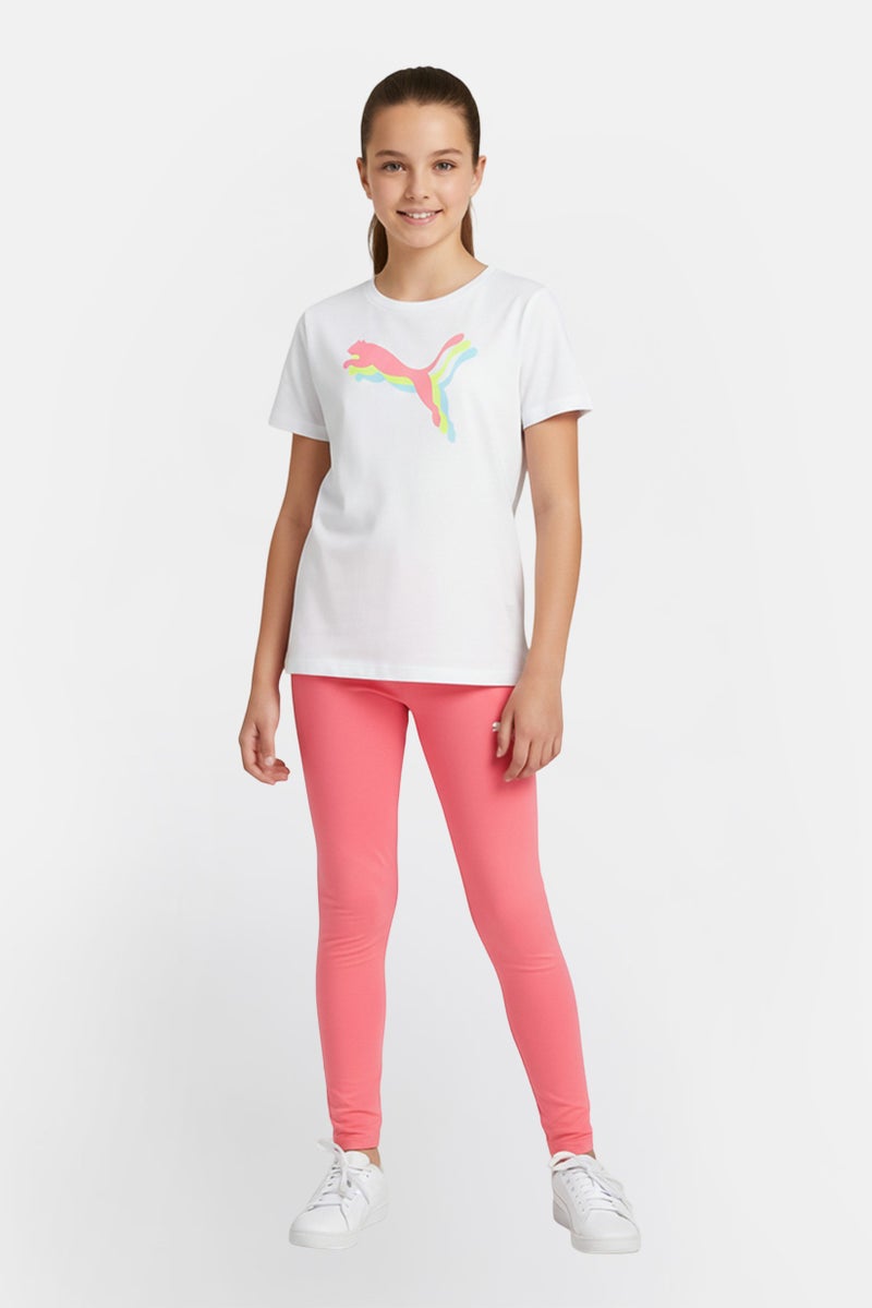 PUMA Kids Girl 2 Pcs Sportswear Fit Short Sleeve Top And Bottom Outdoor Set, Multicolor - Image 1