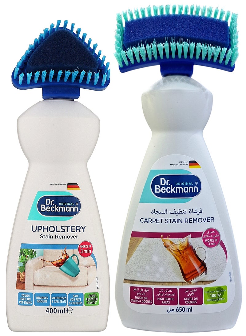 Dr. Beckmann Carpet Cleaning Brush 650ML + Upholstery Stain Remover 400 ML