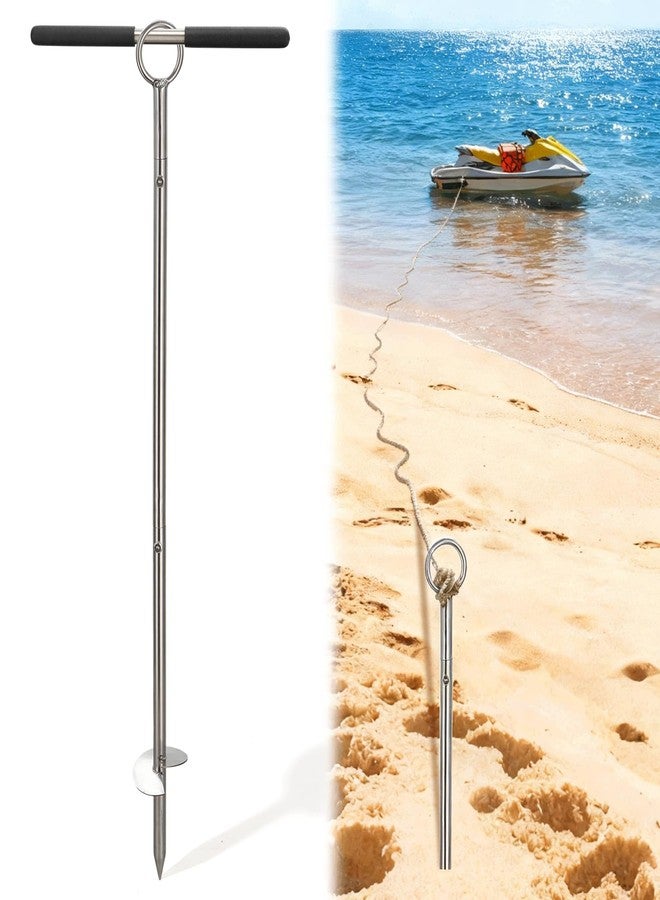 Feblomst Sand Anchor for Beach, 304 Stainless Steel Boat Anchor Kit 36 inch, Sharp Single Spiral and Detachable Handle for Easy Install Deep in Sand Water, Heavy Duty Anchor for Kayak, Jet Ski, PWC, Small Boat - Image 1