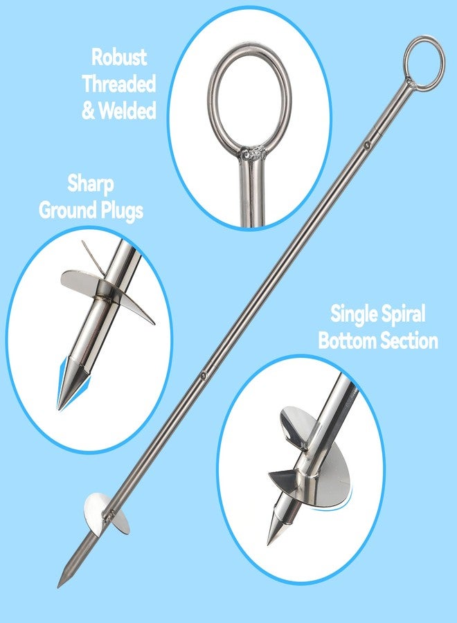 Feblomst Sand Anchor for Beach, 304 Stainless Steel Boat Anchor Kit 36 inch, Sharp Single Spiral and Detachable Handle for Easy Install Deep in Sand Water, Heavy Duty Anchor for Kayak, Jet Ski, PWC, Small Boat - Image 4