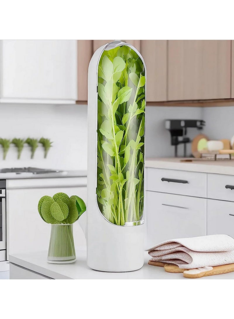 حافظة الأعشاب للثلاجة - حاوية تخزين تحافظ على نضارة الأعشاب مع قاطع أعشاب مدمج - تمدد فترة نضارة الكزبرة والنعناع والبقدونس والهليوم لمدة 2-3 أسابيع - زجاجة حفظ مقاس 25 × 6.5 سم - Image 5