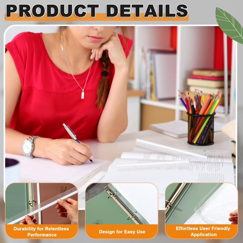 Dinifee 400 Pcs Self Adhesive Attaching Strips 3 Hole Punched Self Adhesive Filing Strip, 11.6" x 1", Ideal for Storing Unpunched Documents - Image 3