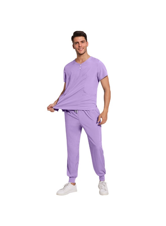 NIBEMINENT Scrubs Nursing Accessories Medical Surgical Gowns Doctor Nurse Special Scrub Men Solid Color Work Wear Spa Unifroms Women Unisex - Image 1
