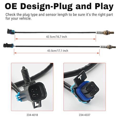 BELKEBIR 4PCS Oxygen Sensor Upstream Downstream O2 Sensor Compatible with 2006-2007 Chevy Avalanche Silverado Suburban 1500 Tahoe, GMC Yukon Yukon XL Sierra 1500, Cadillac Escalade Replace 234-4018 234-4337 - Image 2