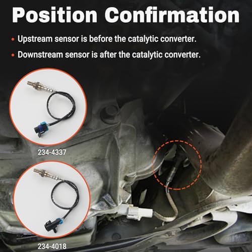 BELKEBIR 4PCS Oxygen Sensor Upstream Downstream O2 Sensor Compatible with 2006-2007 Chevy Avalanche Silverado Suburban 1500 Tahoe, GMC Yukon Yukon XL Sierra 1500, Cadillac Escalade Replace 234-4018 234-4337 - Image 5