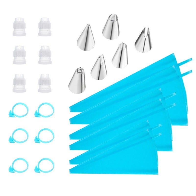 Stainless Steel Icing Nozzle Baking Tool Set with Disposable Piping Bags for Cake Decorating and Cream Piping