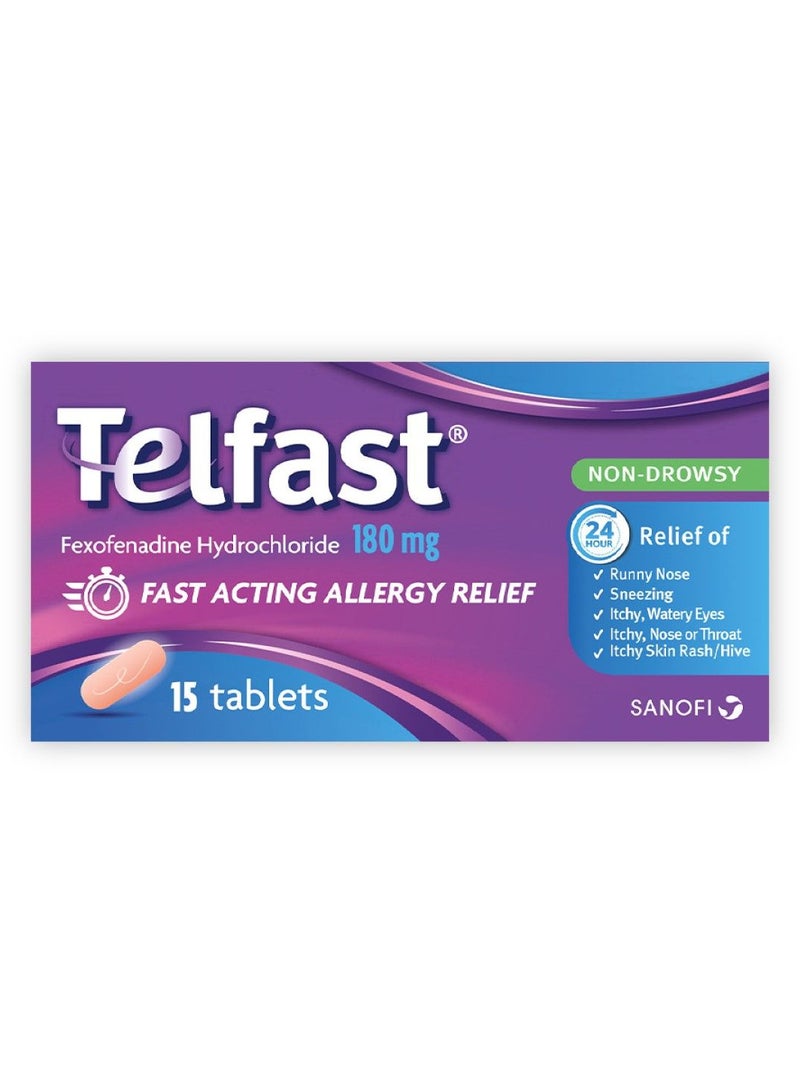 TELFAST Telfast 180 mg Tablet 15pcs  - Image 1