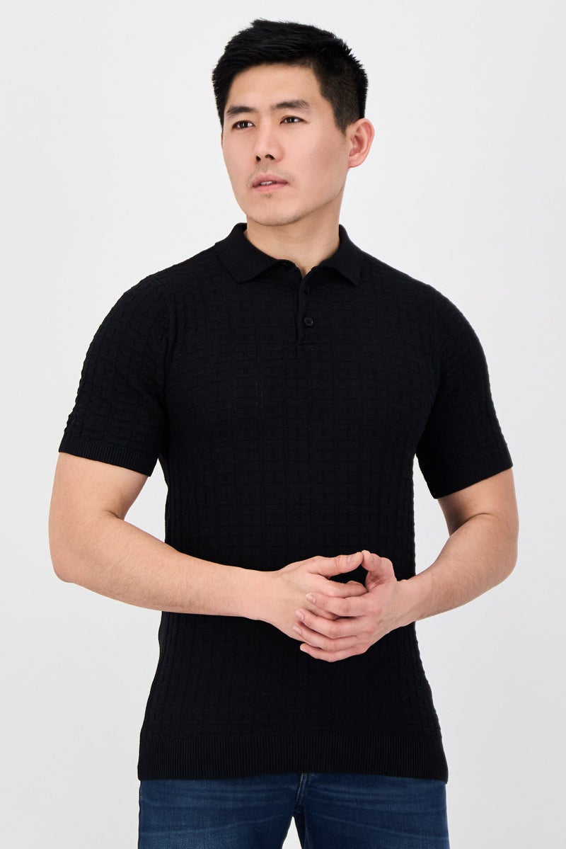 Threadbare قميص بولو قصير الأكمام للرجال بتصميم عادي، أسود - Image 1