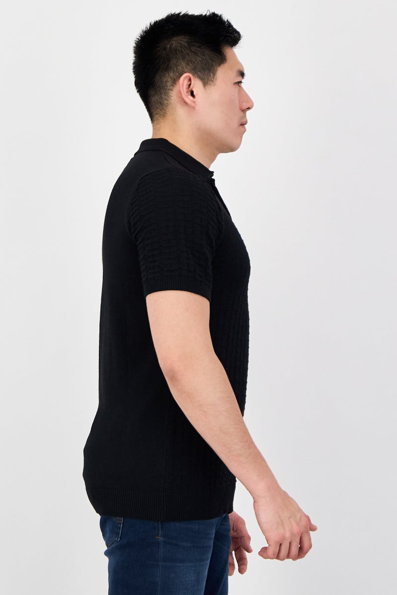 Threadbare قميص بولو قصير الأكمام للرجال بتصميم عادي، أسود - Image 2