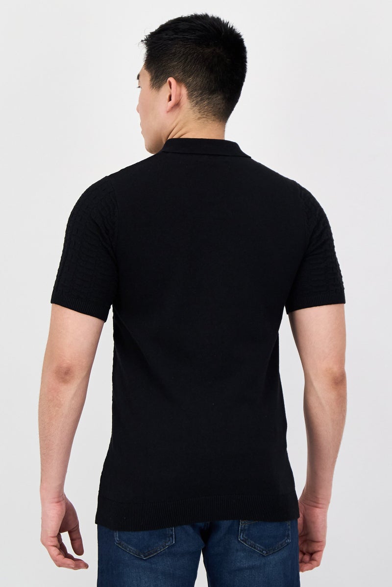 Threadbare قميص بولو قصير الأكمام للرجال بتصميم عادي، أسود - Image 3