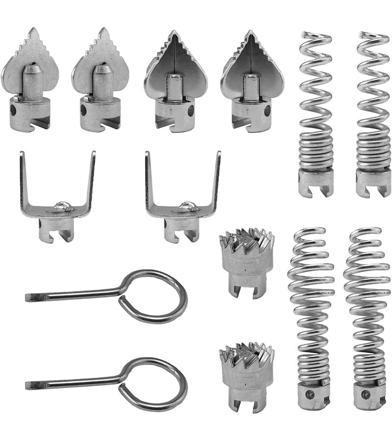 14Pcs Drain Cleaner Cutter Head Set For Pipeline Dredging And Augers - Image 1