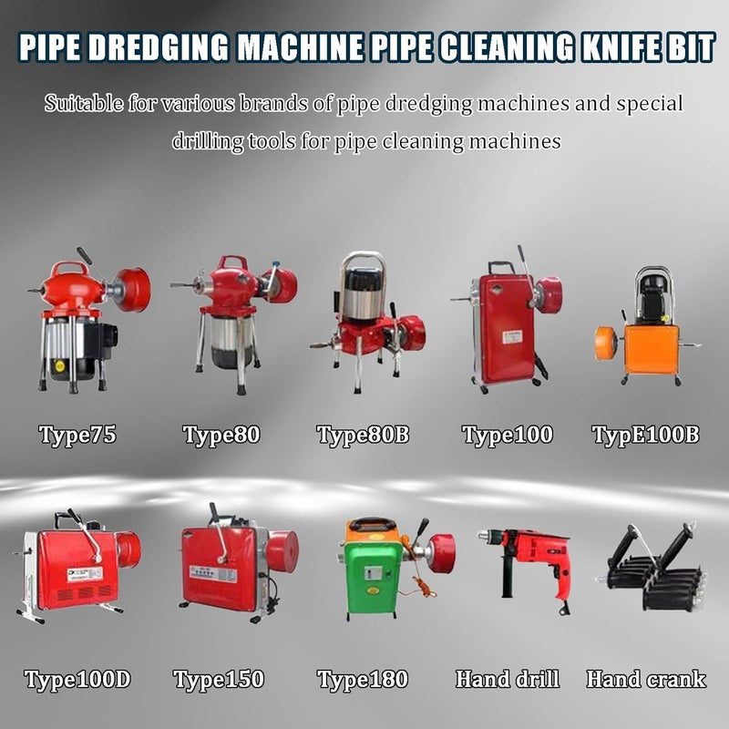 14Pcs Drain Cleaner Cutter Head Set For Pipeline Dredging And Augers - Image 4