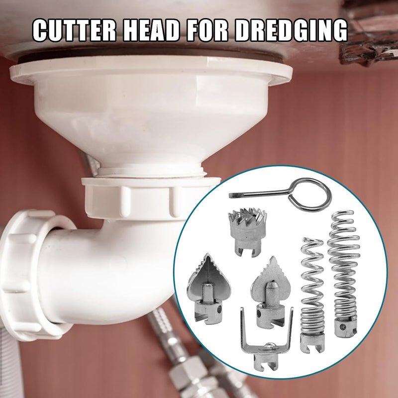 14Pcs Drain Cleaner Cutter Head Set For Pipeline Dredging And Augers - Image 3